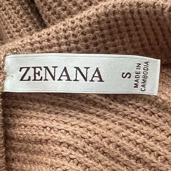 ZENANA‎ Wide Leg Lounge Pants Womens Sz S Deep Camel Waffle Knit Pull On Comfort - Picture 8 of 13